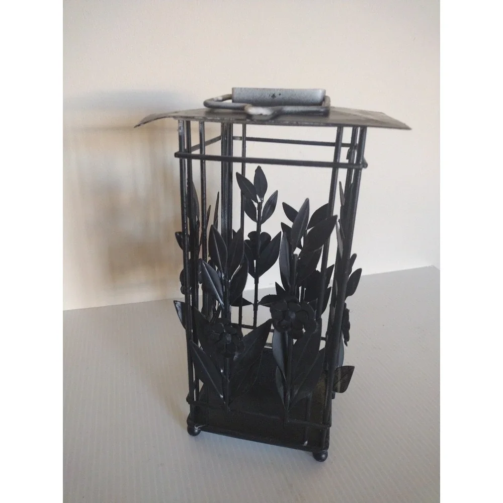 Unbranded‎ Black Square Lantern Floral Cage Style Outdoors Indoors Decor
